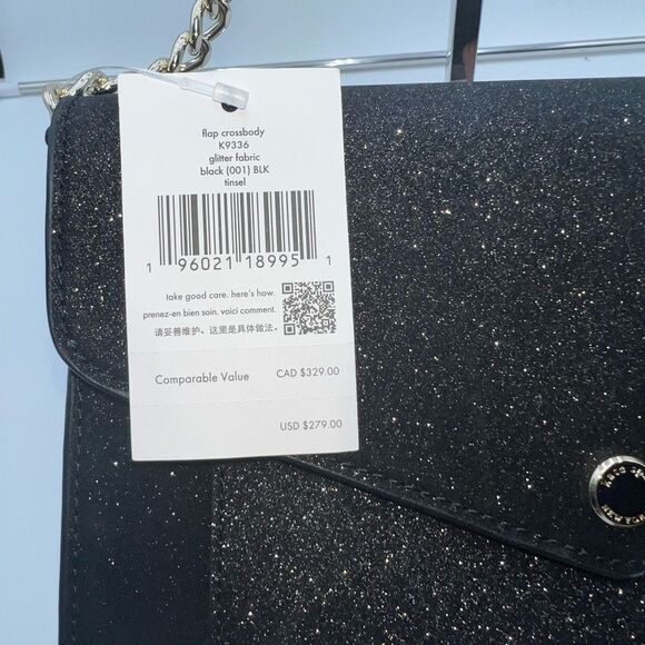 Kate Spade Flap Glitter Fabric Crossbody NEW! - Picture 3 of 10